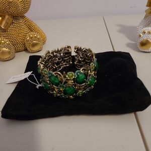 Elegant Green and Gold Bracelet